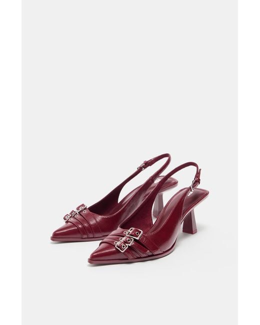 Pull&Bear Blue Buckled High-Heel Shoes