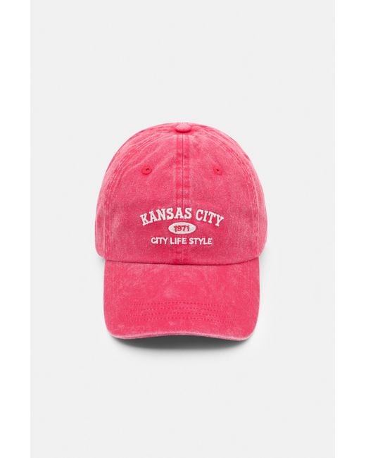Pull&Bear Pink Kansas City Cap
