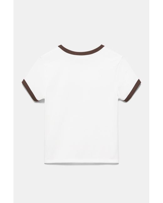 Pull&Bear Geribd T-Shirt Met Print in het Pink