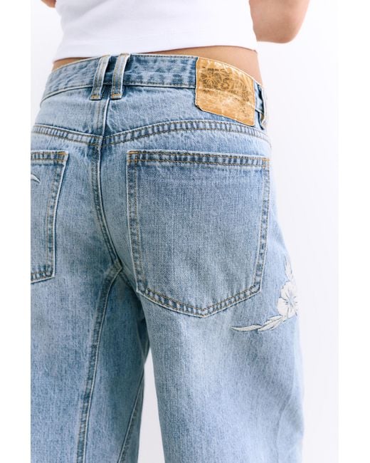 Pull&Bear Blue Pleasures X Stwd Capris Jeans
