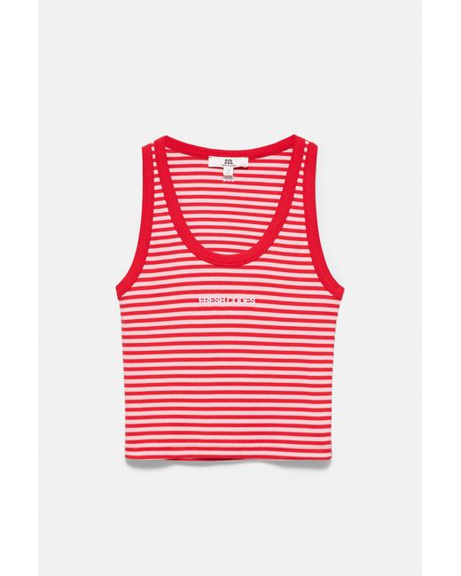 Pull&Bear Pink Striped Tank Top