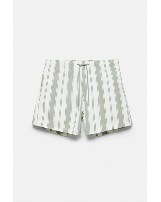 Pull&Bear Blue Striped Board Shorts for men