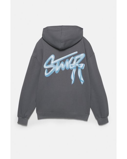 Pull&Bear Blue Stwd Bow Hoodie