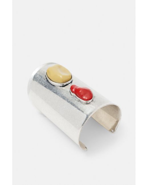 Pull&Bear White Coloured Stone Cuff Bracelet