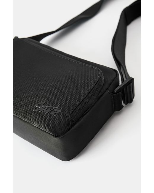 Pull&Bear Black Stwd Crossbody Bag for men