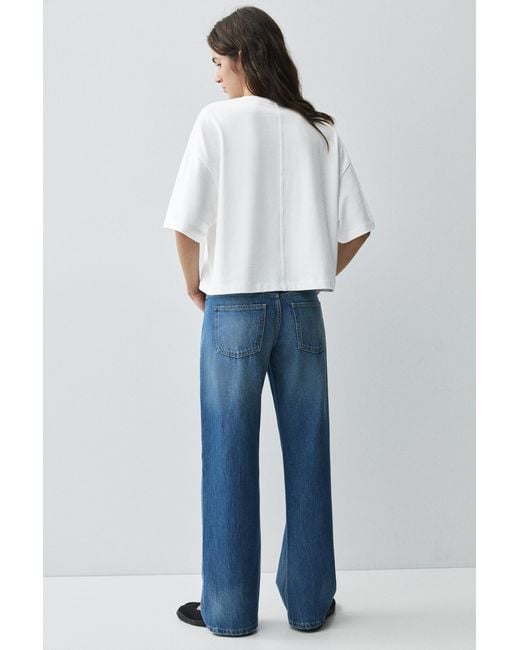 Pull&Bear White Boxy Fit Short Sleeve T-Shirt