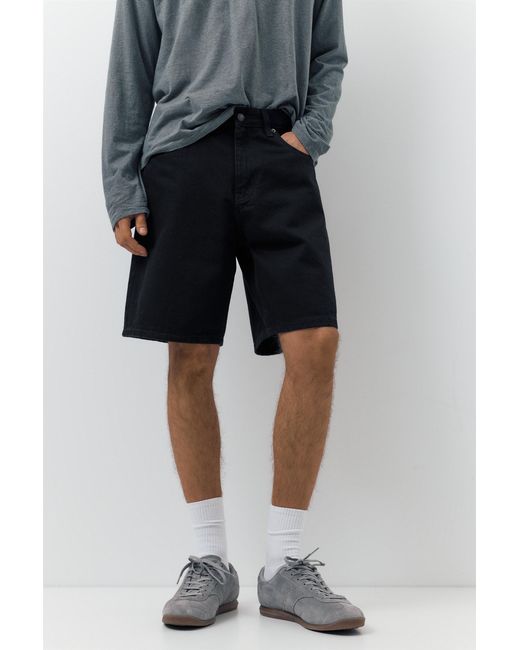 Pull&Bear White Standard Denim Bermuda Shorts for men