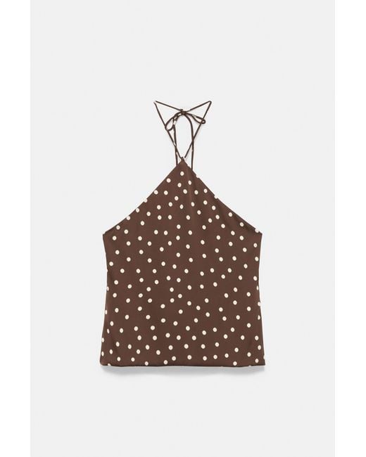 Pull&Bear Multicolor Satin Halter Top
