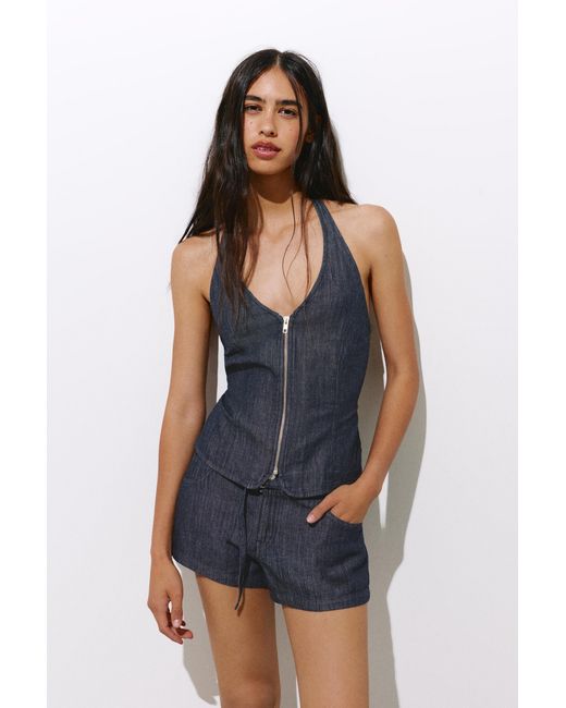 Pull&Bear Brown Denim Shorts With Belt