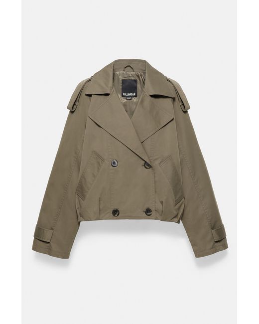 Pull&Bear Korte Ballon-Gabardine in het Green