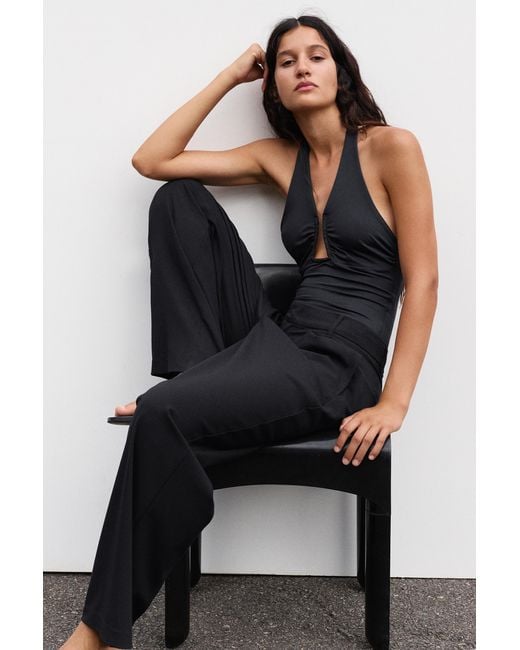 Pull&Bear Gray Gathered Halter Neck Bodysuit