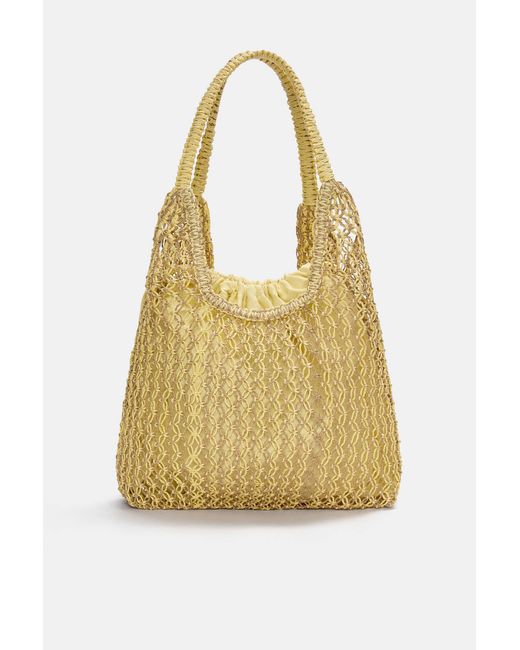 Pull&Bear Yellow Geflochtener Shopper