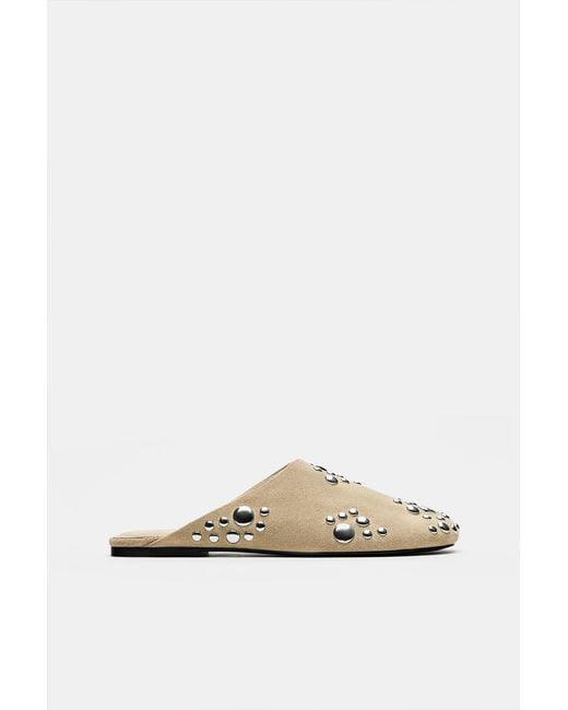Pull&Bear Leren Instappers Met Studs in het Green