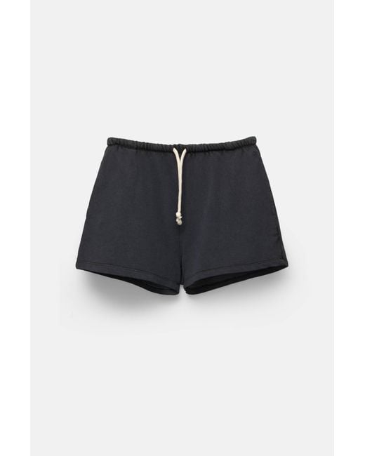 Pull&Bear Black Bermudashorts Trainingsanzug Farblich Abgesetzter Kordelzug