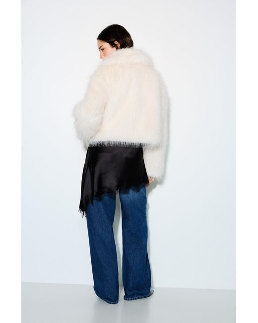 Pull&Bear Natural Faux Fur Jacket
