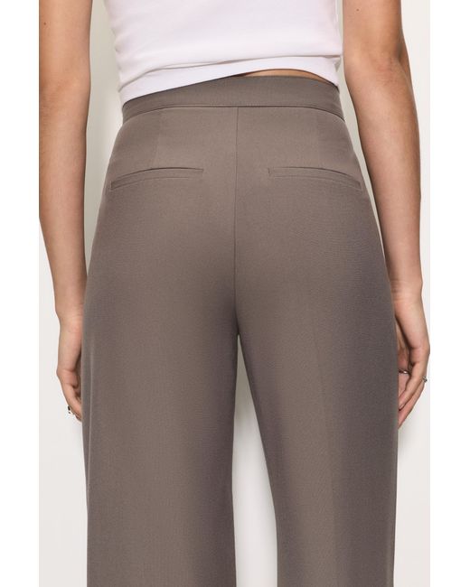 Pull&Bear Gray Smart Straight-Leg Trousers