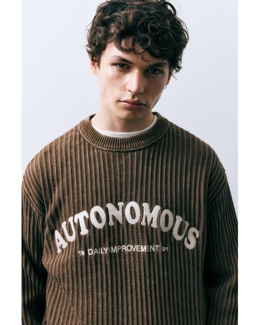 Pull&Bear Brauner Pullover Autonomous in Black für Herren