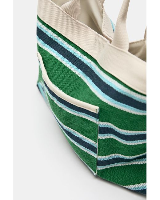 Pull&Bear Blue Shopper Mit Streifenmuster