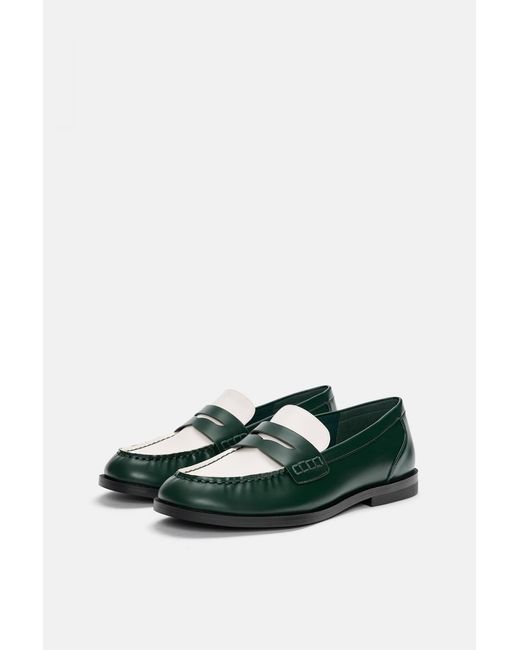 Pull&Bear Kontrast-Mokassins in Green für Herren