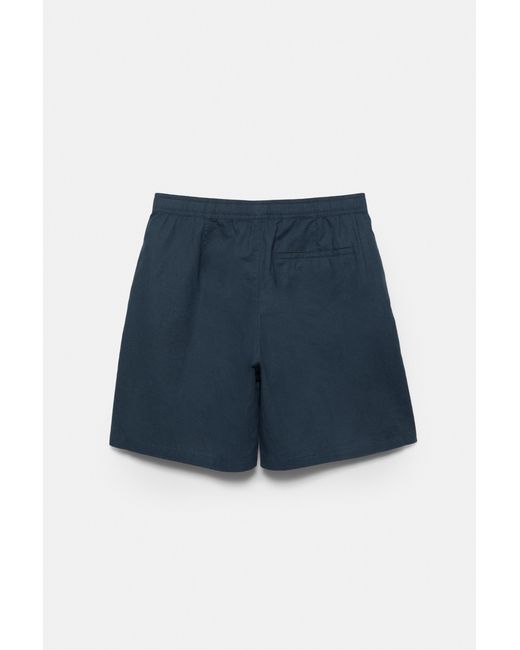 Pull&Bear Jogging Bermuda Met Linnen in het Blue voor heren