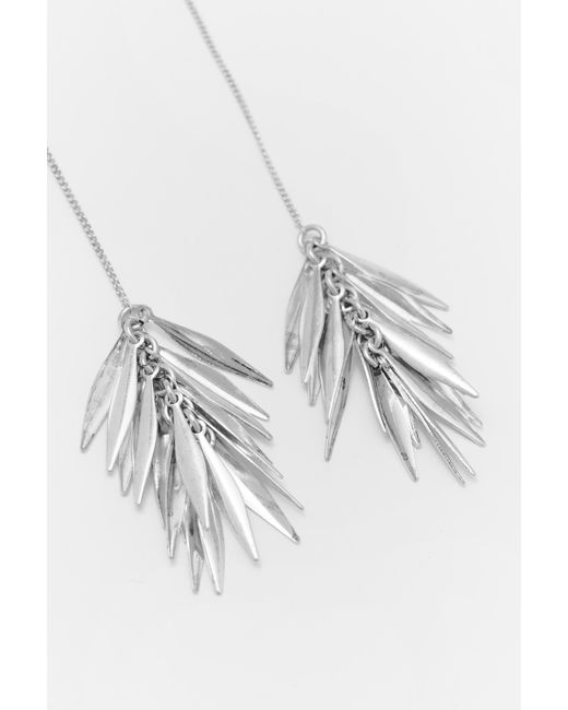 Pull&Bear White Leaf Dangle Earrings