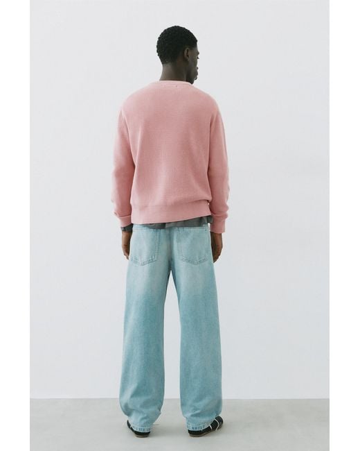 Pull&Bear Pink Basic Jumper for men
