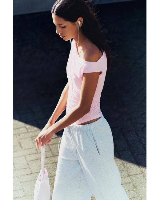 Pull&Bear Gray Asymmetric Top