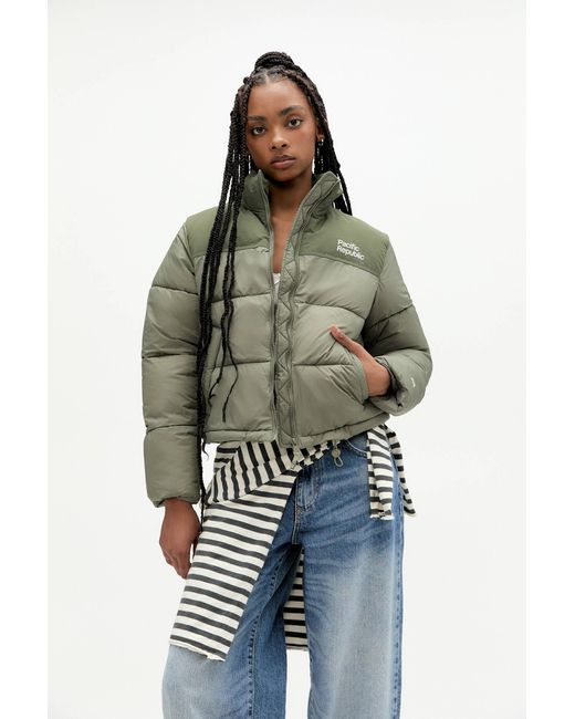 Pull&Bear Green Puffer Jacket