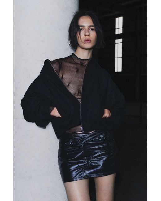 Pull&Bear Black Rubberised Skort