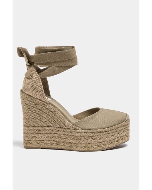 Pull&Bear Natural Platform Wedge Espadrilles