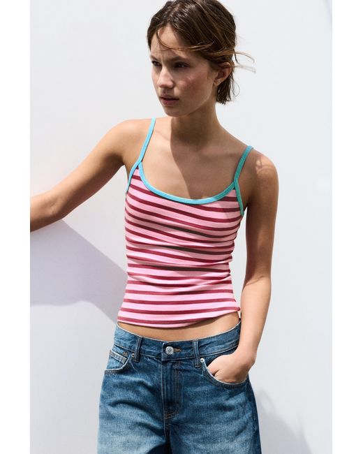 Pull&Bear Red Thin Strap Top