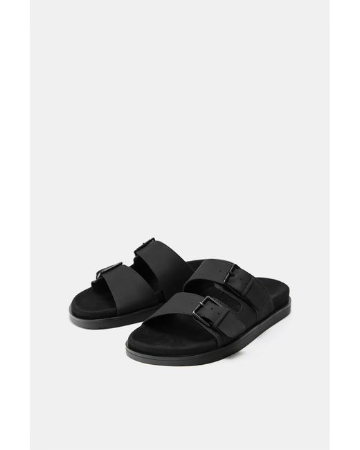 Pull&Bear White Buckle Sandals for men