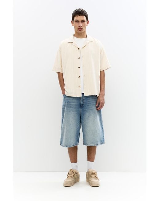Pull&Bear Kurzarmhemd Mit Leinen in White für Herren