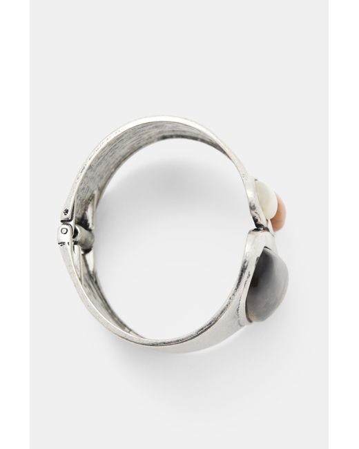 Pull&Bear White Rigid Stone Cuff Bracelet
