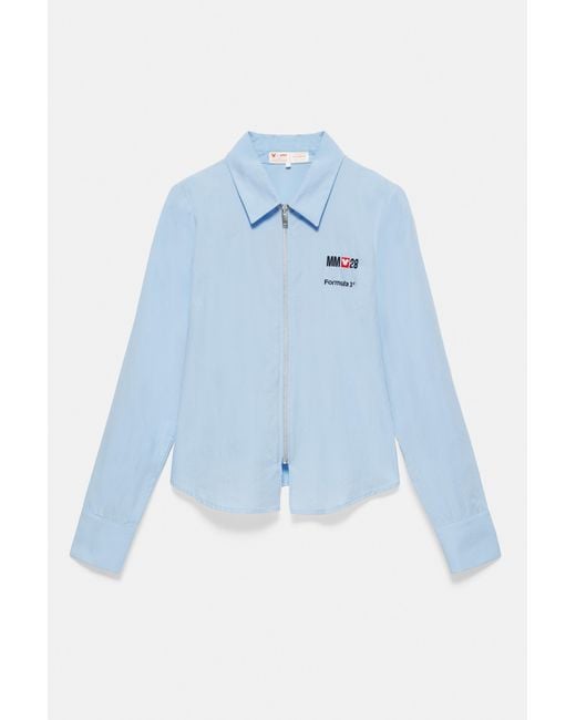 Pull&Bear Blue Disney X F1 Zip Shirt