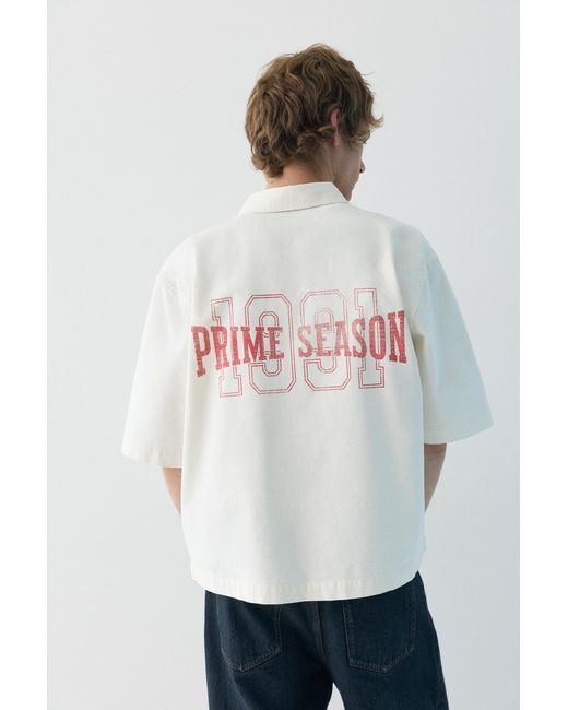 Pull&Bear Kurzarmhemd Stwd Studio in White für Herren