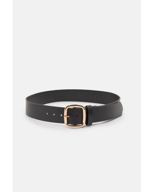 Pull&Bear Black Belt With Square Buckle