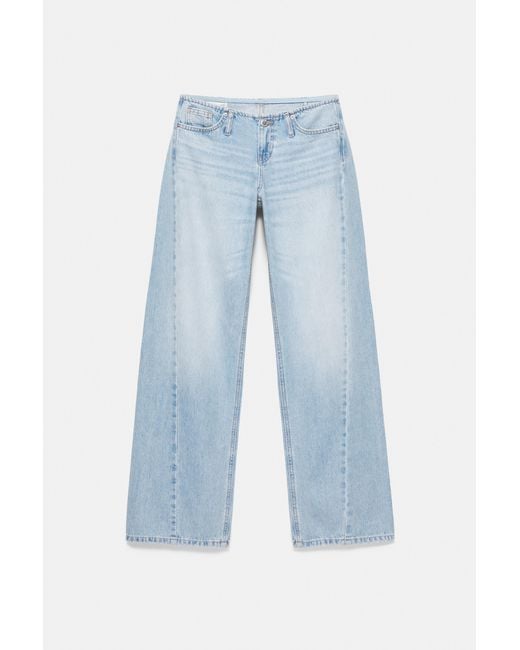 Pull&Bear Blue Low-Rise Straight Jeans