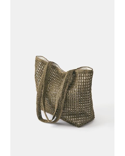 Pull&Bear White Woven-Effect Tote Bag for men