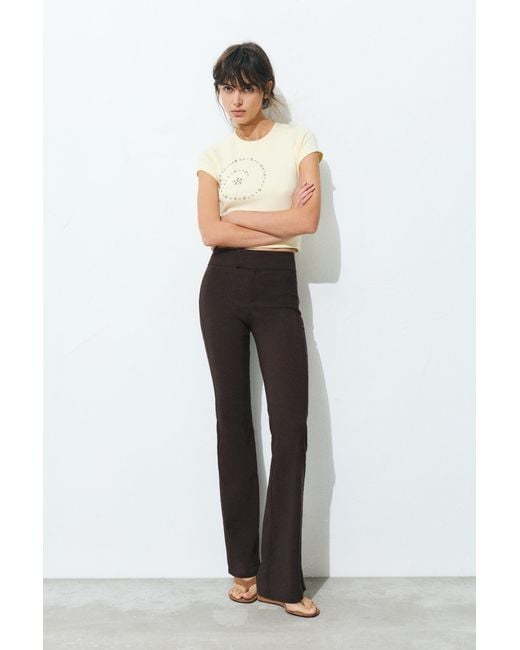 Pull&Bear Brown Mid-Rise Bootcut Trousers