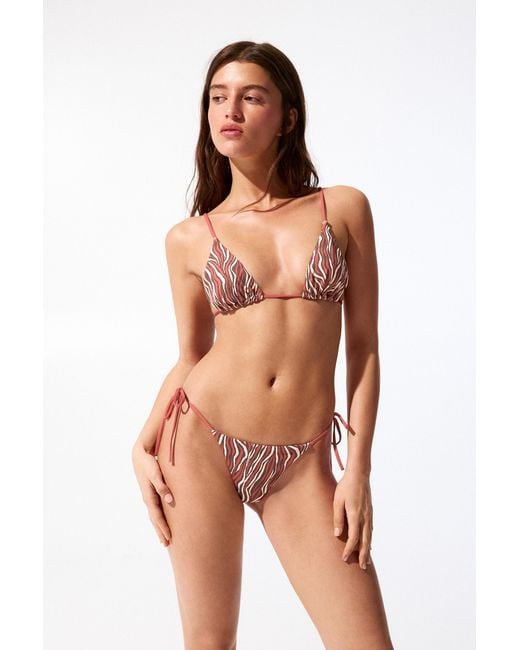 Pull&Bear Black Zebra Print Bikini Bottoms