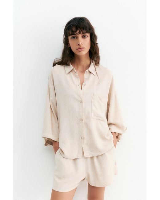 Pull&Bear Multicolor Linen Blend Shirt