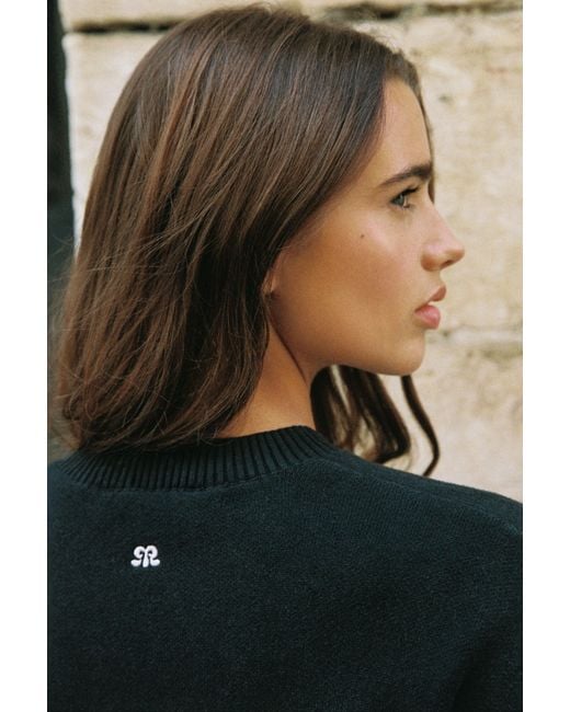 Pull Oversize Imprimé Chiffre Pull&Bear en coloris Black