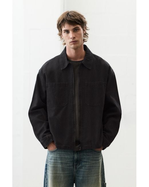 Giacca Camicia Con Zip di Pull&Bear in Black da Uomo