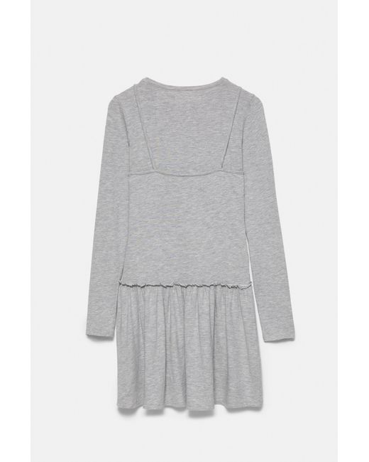 Robe Courte Double Pull&Bear en coloris Gray