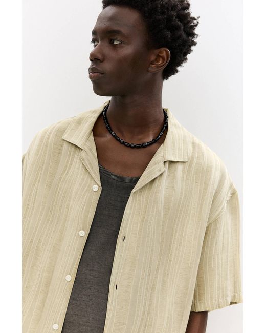Pull&Bear Kurzarmhemd Mit Streifen in Natural für Herren