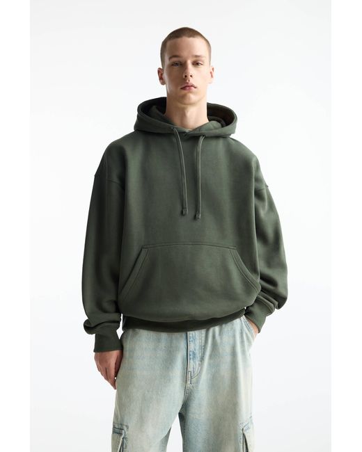 Pull&Bear Green Basic Hoodie for men