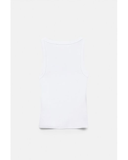 Pull&Bear White Basic Tank Top