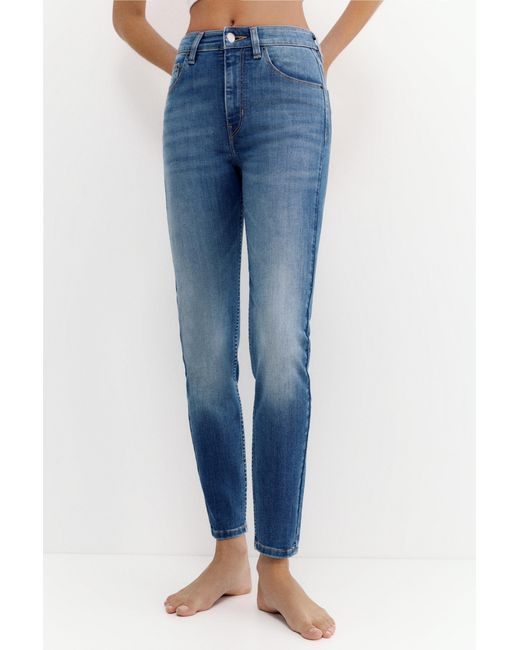 Pull&Bear Blue High-Waist Skinny Jeans