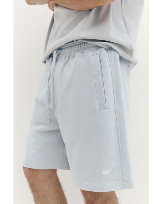 Pull&Bear White Bermuda Jogger With Logo for men